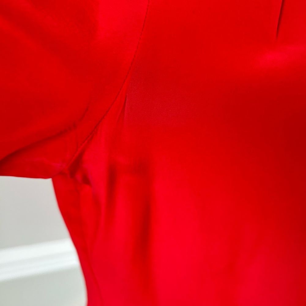 Red Silk Blouse Vintage Beautiful - image 5